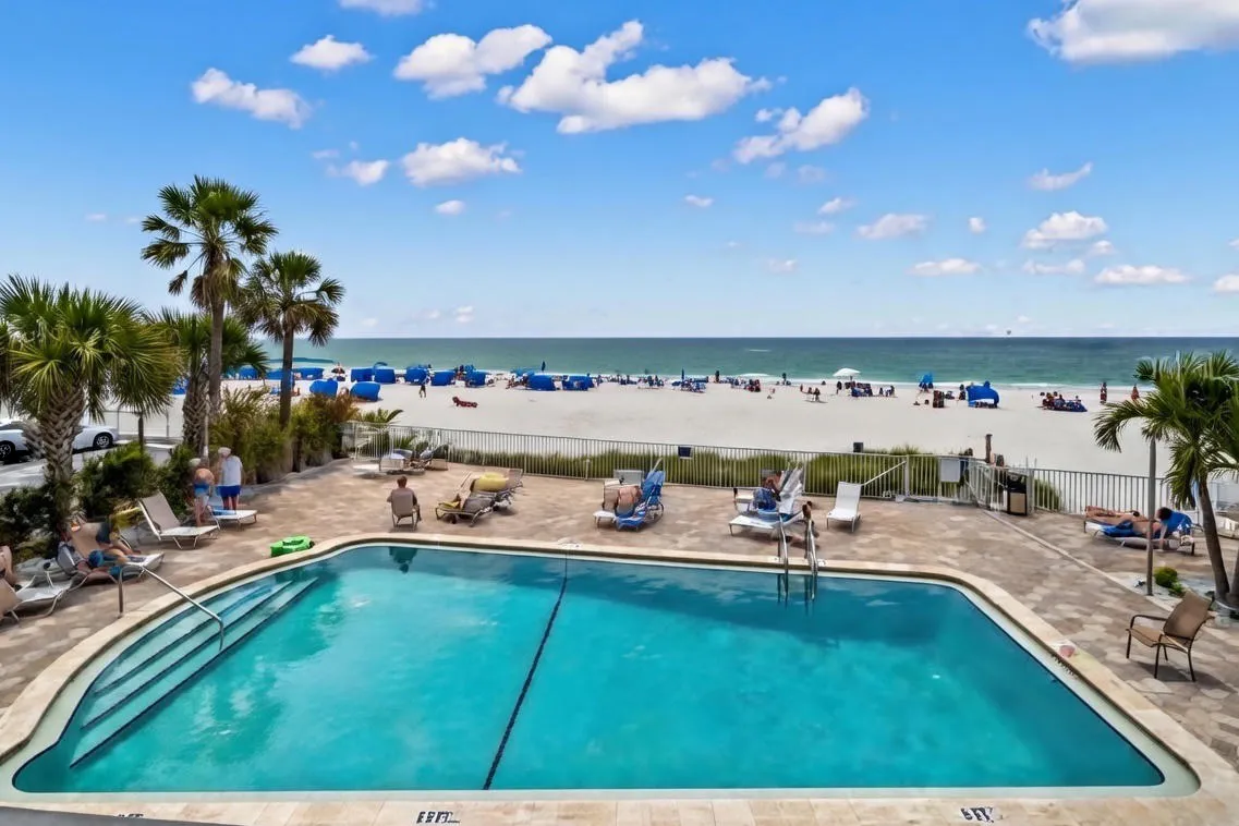 Pool View at Sandy Shores Condos in Madeira Beach Florida
